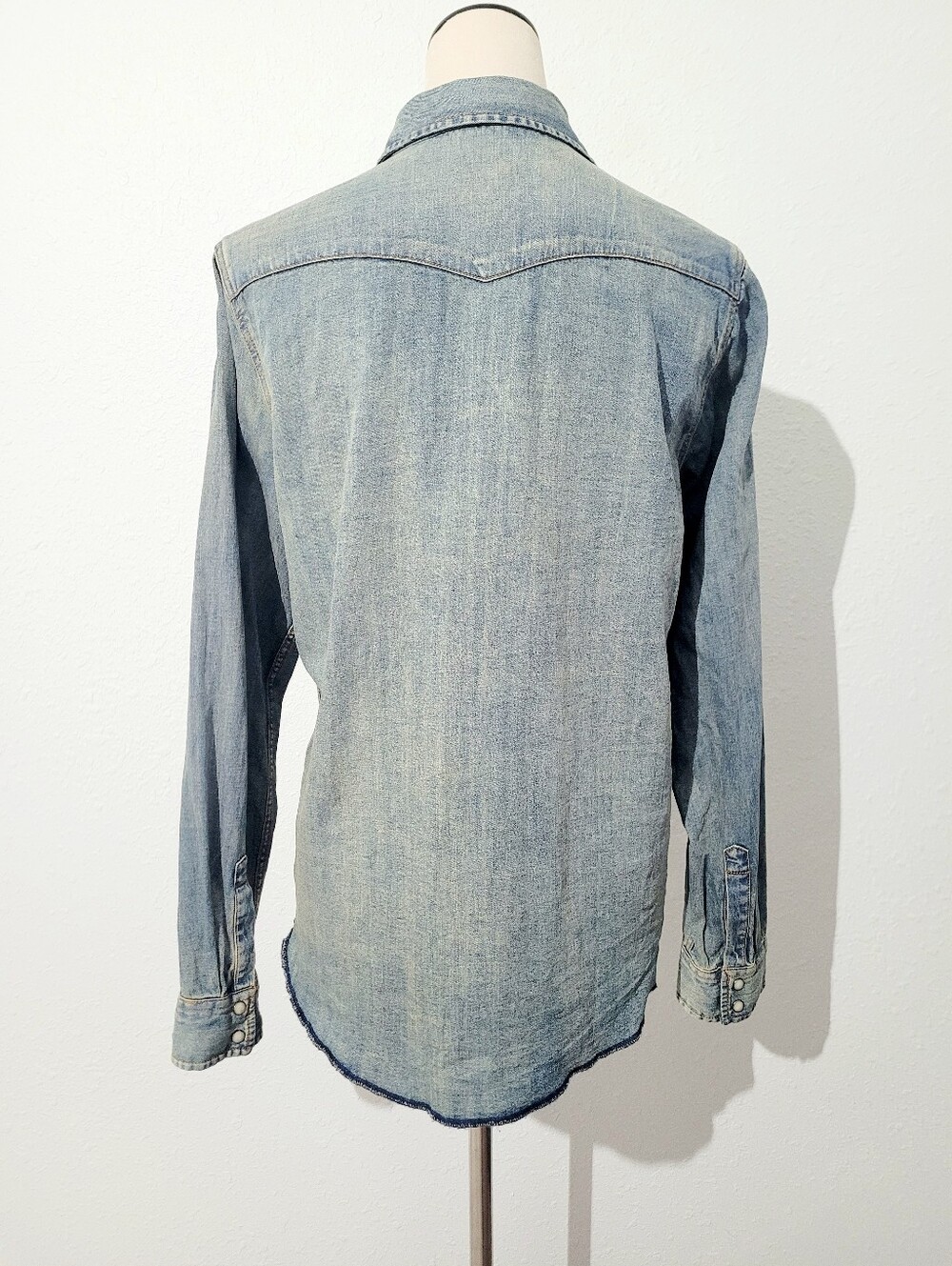 STS Ranchwear Western Denim Snap Shirt Women's Size Large 100% Cotton Pearl Snap - Picture 5 of 15